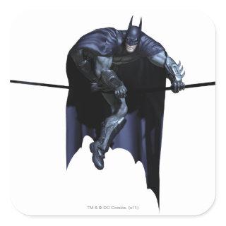 Batman Hanging On Line Square Sticker
