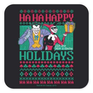 Batman | Happy Holidays Joker & Harley Quinn Square Sticker