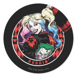 Batman | Harley Quinn Winking With Mallet Classic Round Sticker