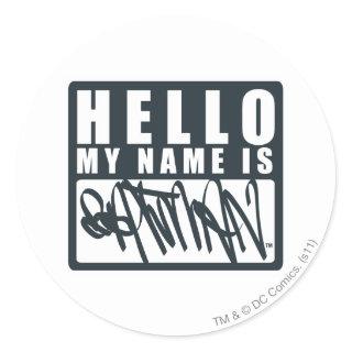 Batman | Hello My Name is Batman Logo Classic Round Sticker