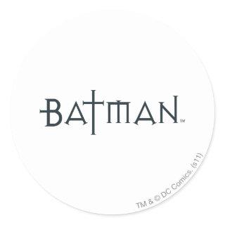 Batman in styled font classic round sticker
