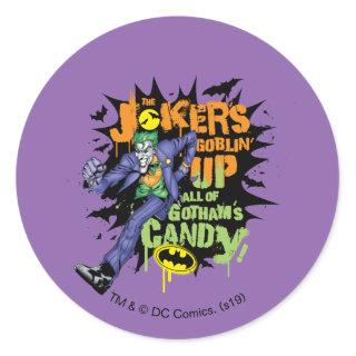 Batman | Joker's Goblin' Up All of Gotham's Candy Classic Round Sticker