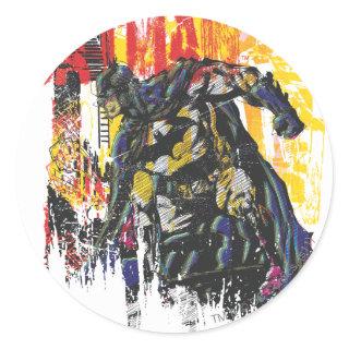 Batman Line Art Collage Classic Round Sticker