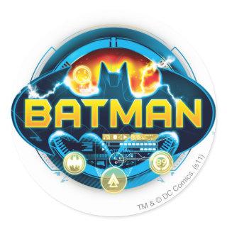 Batman Logo with Icons Classic Round Sticker