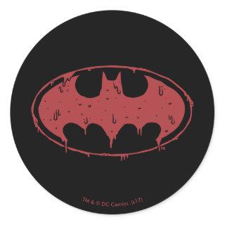 Batman | Oozing Red Bat Logo Classic Round Sticker