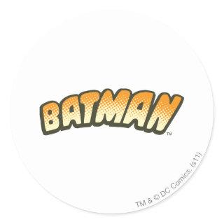 Batman | Orange Halftone Logo Classic Round Sticker