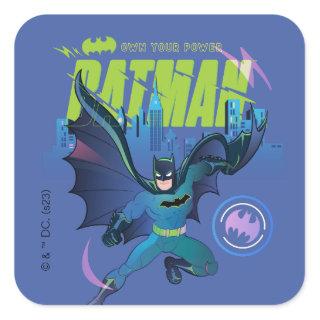 Batman "Own Your Power" City Graphic Square Sticker