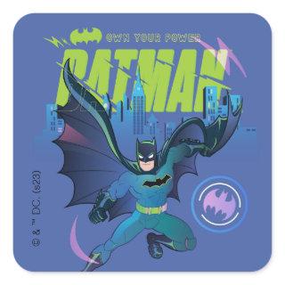 Batman "Own Your Power" City Graphic Square Sticker