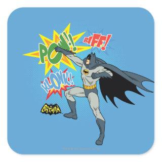 Batman Punching Graphic Square Sticker