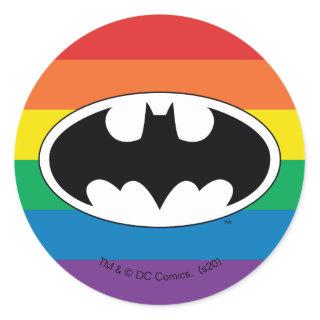 Batman Rainbow Logo Classic Round Sticker
