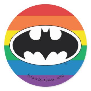 Batman Rainbow Logo Classic Round Sticker