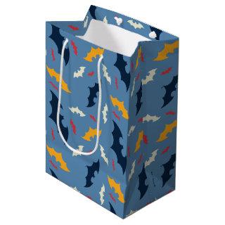 Batman | Red, Blue, and Yellow Bat Logo Pattern Medium Gift Bag