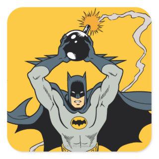 Batman Running With Bomb Square Sticker