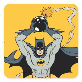 Batman Running With Bomb Square Sticker