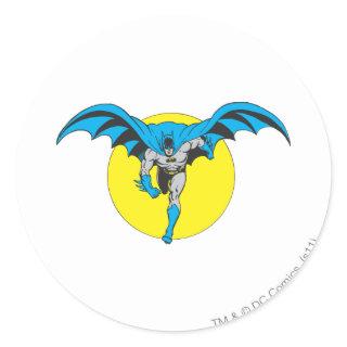 Batman Runs Forward Classic Round Sticker