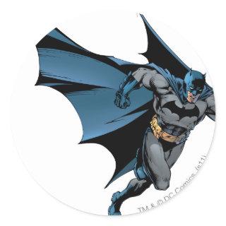 Batman runs with gusto classic round sticker