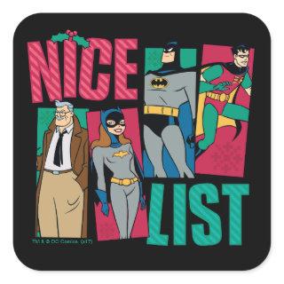 Batman | Santa Nice List of Heroes Square Sticker