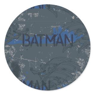 Batman Street Heroes - 3 - Blue/Grey Pattern Classic Round Sticker