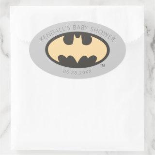 Batman Super Hero Baby Shower Oval Sticker