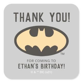 Batman Super Hero First Birthday - Thank You Square Sticker