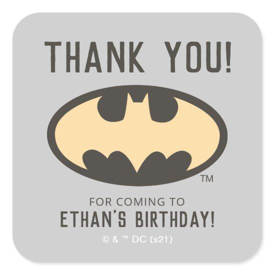 Batman Super Hero First Birthday - Thank You Square Sticker