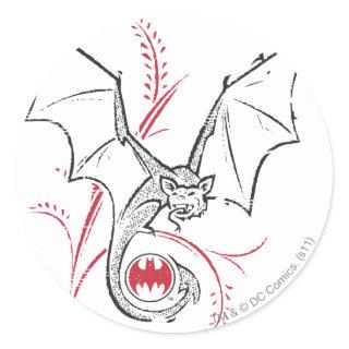 Batman Symbol | Bat Red Black Logo Classic Round Sticker