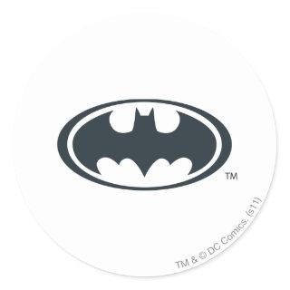 Batman Symbol | Black and White Logo Classic Round Sticker
