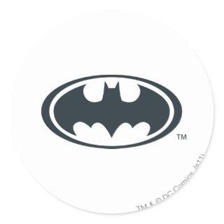 Batman Symbol | Black and White Logo Classic Round Sticker