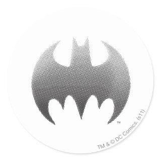 Batman Symbol | Black White Fade Logo Classic Round Sticker