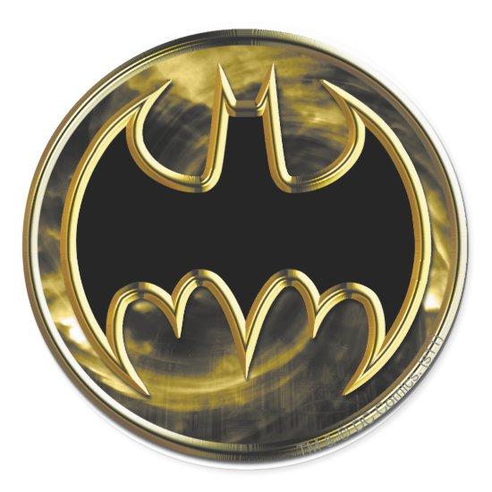Batman Symbol | Gold Logo Classic Round Sticker