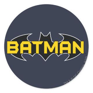 Batman Symbol | Name Yellow & Black Logo Classic Round Sticker