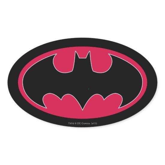 Batman Symbol | Red Black Logo Oval Sticker