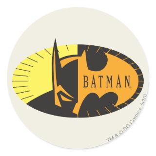 Batman Symbol | Silhouette Logo Classic Round Sticker