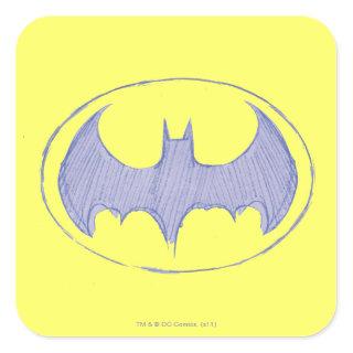 Batman Symbol | Sketchbook Purple Logo Square Sticker