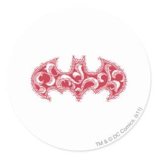 Batman Symbol | Urban Legends Red Waves Logo Classic Round Sticker
