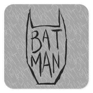Batman Type in Head Square Sticker