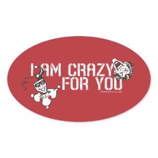 Batman Valentine | Joker & Harley - Crazy For You Oval Sticker