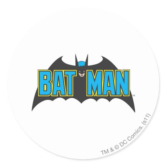 Batman | Vintage Blue Black Logo Classic Round Sticker