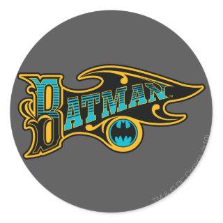 Batman | Vintage Turquoise Logo Classic Round Sticker