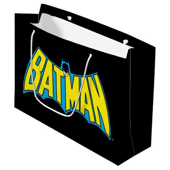 Batman | Vintage Yellow Blue Logo Large Gift Bag