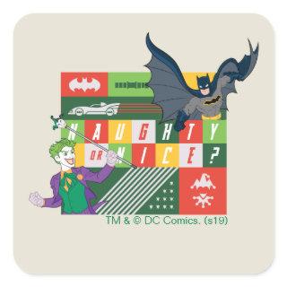 Batman vs Joker "Naughty or Nice" Square Sticker