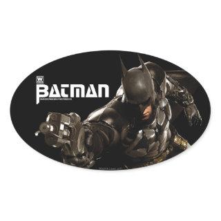 Batman With Batclaw Oval Sticker