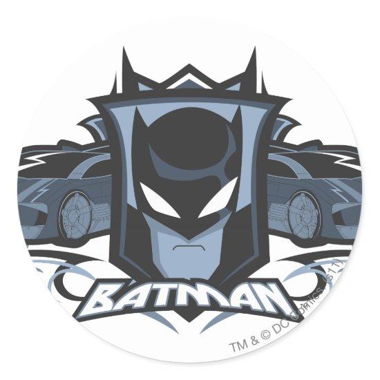 Batman with Batmobiles Classic Round Sticker