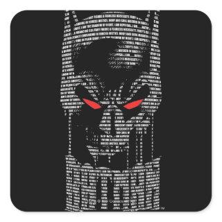 Batman With Mantra Square Sticker