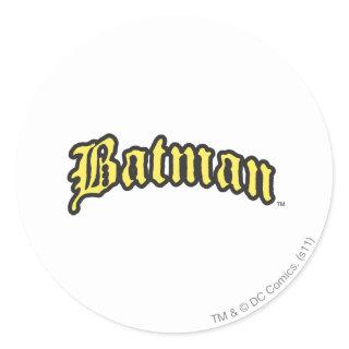 Batman | Yellow Black Outline logo Classic Round Sticker
