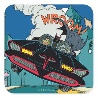 Batmobile Wroom! Square Sticker