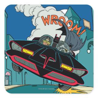 Batmobile Wroom! Square Sticker