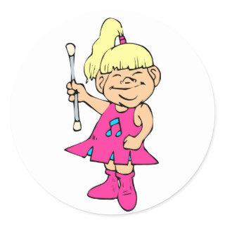 Baton Twirler Classic Round Sticker