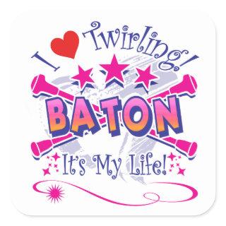 Baton Twirlers Square Sticker