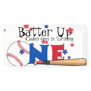 Batter Up Baseball First Birthday Banner